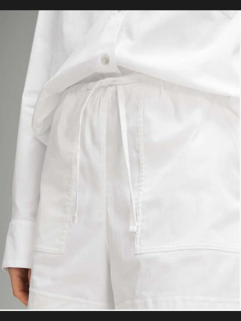 NWT Lululemon Cotton-Blend Poplin High-Rise Short 4" White Size M - Picture 3 of 5